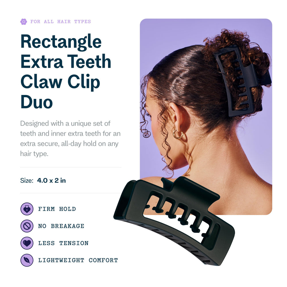 GIMME Beauty garra doble con dientes dobles para agarre firme.