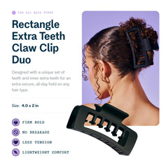 GIMME Beauty garra doble con dientes dobles para agarre firme.