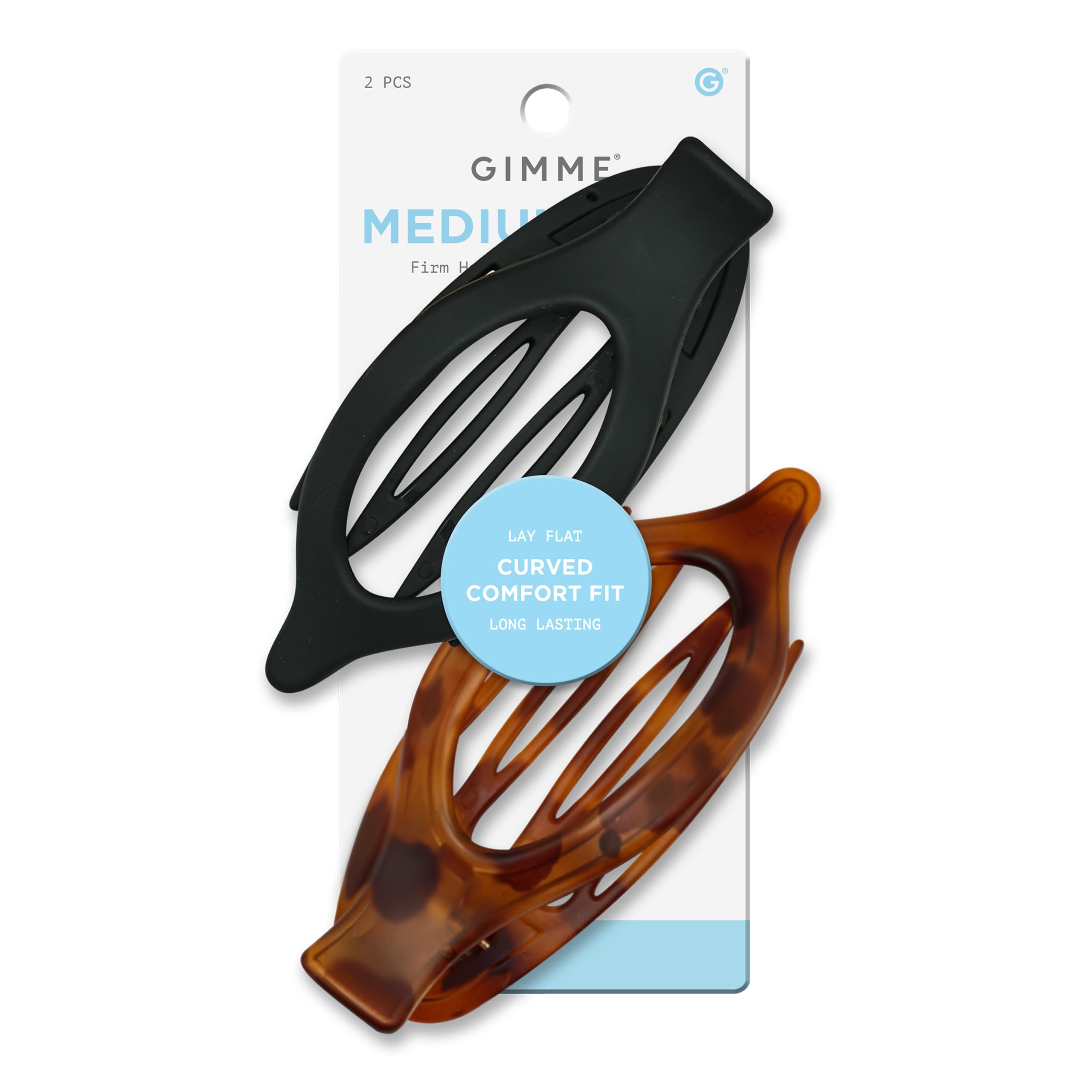 Gimme Beauty Lay Flat Curved Clip in black secures hair during driving with comfortable fit