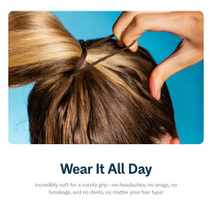 GIMME Beauty low-profile band closeup elastic shows smooth, seamless design preventing snags.