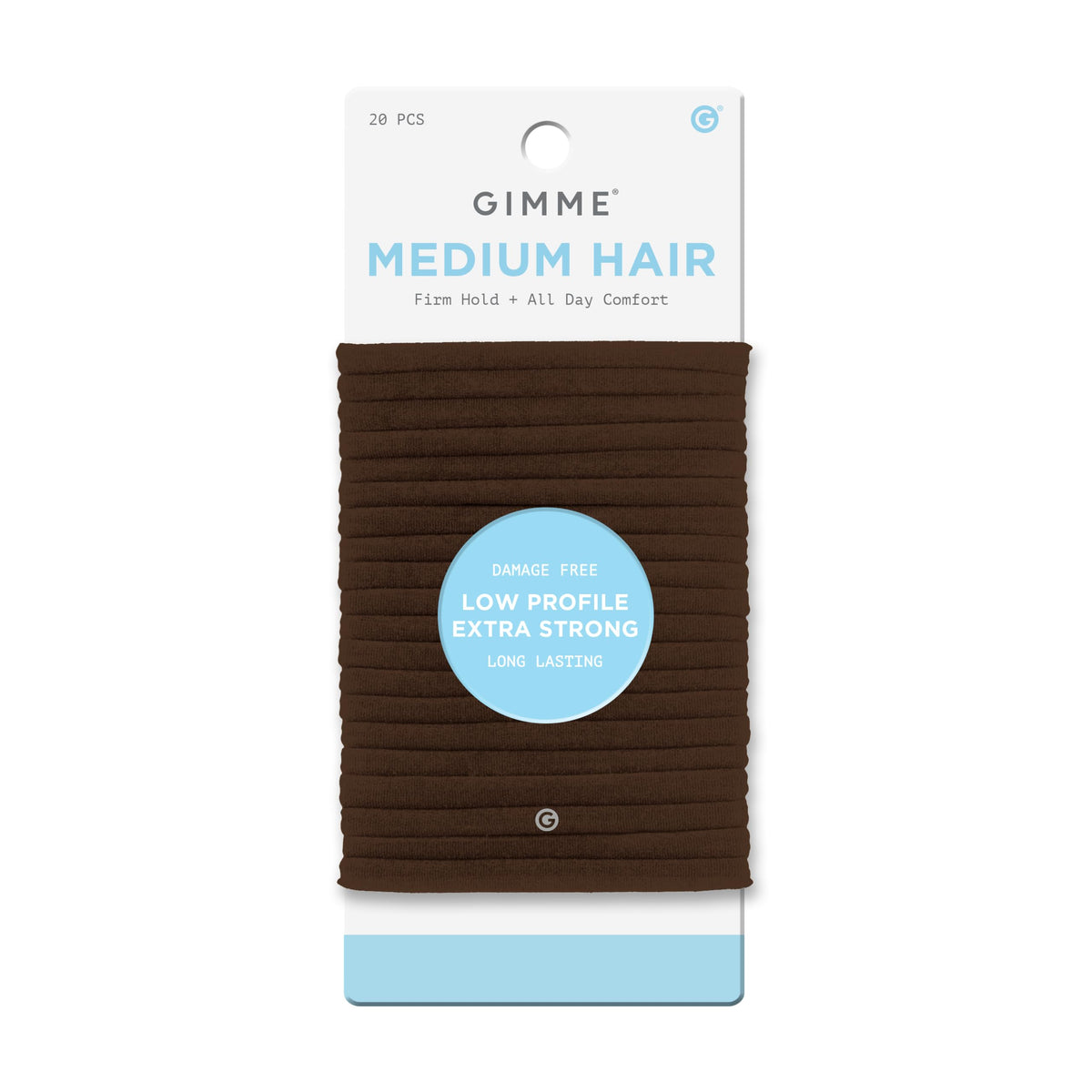 GIMME Beauty low-profile band in ponytail delivers secure, snag-free hold for all hair types.