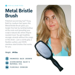 GIMME Beauty Metal Bristle Brush demonstrates detangling action on various hair types.