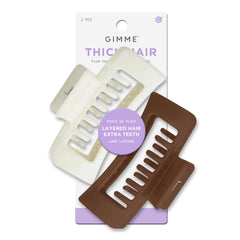 Pinza GIMME Beauty para cabello grueso con dientes dobles en crema, sujeción suave para rizos