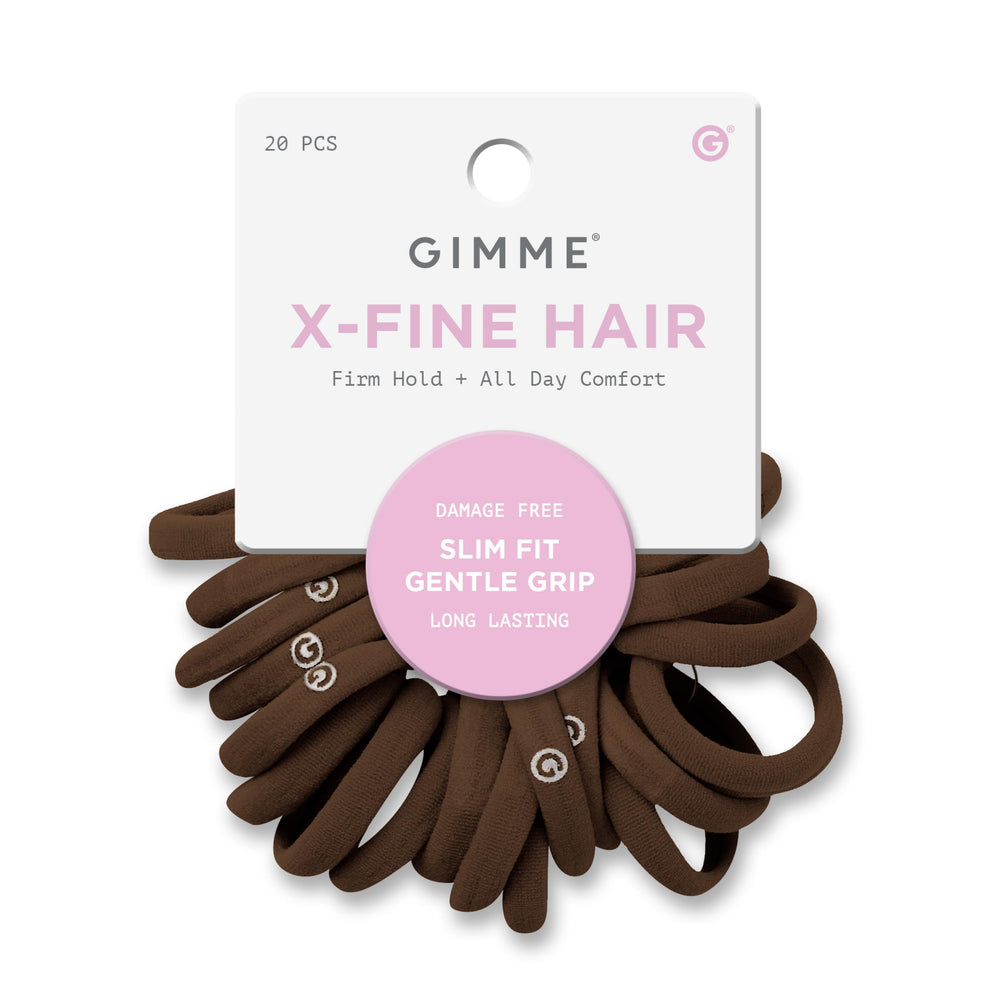 GIMME Beauty X-Fine Bandas-20paquetes: sujeción suave para cabello ultra fino, uso diario.