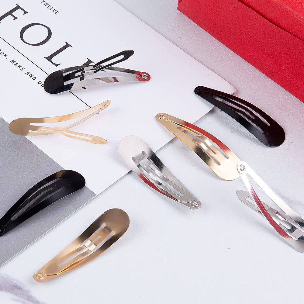 Gingbiss black snap hair clip with storage box for secure hold.
