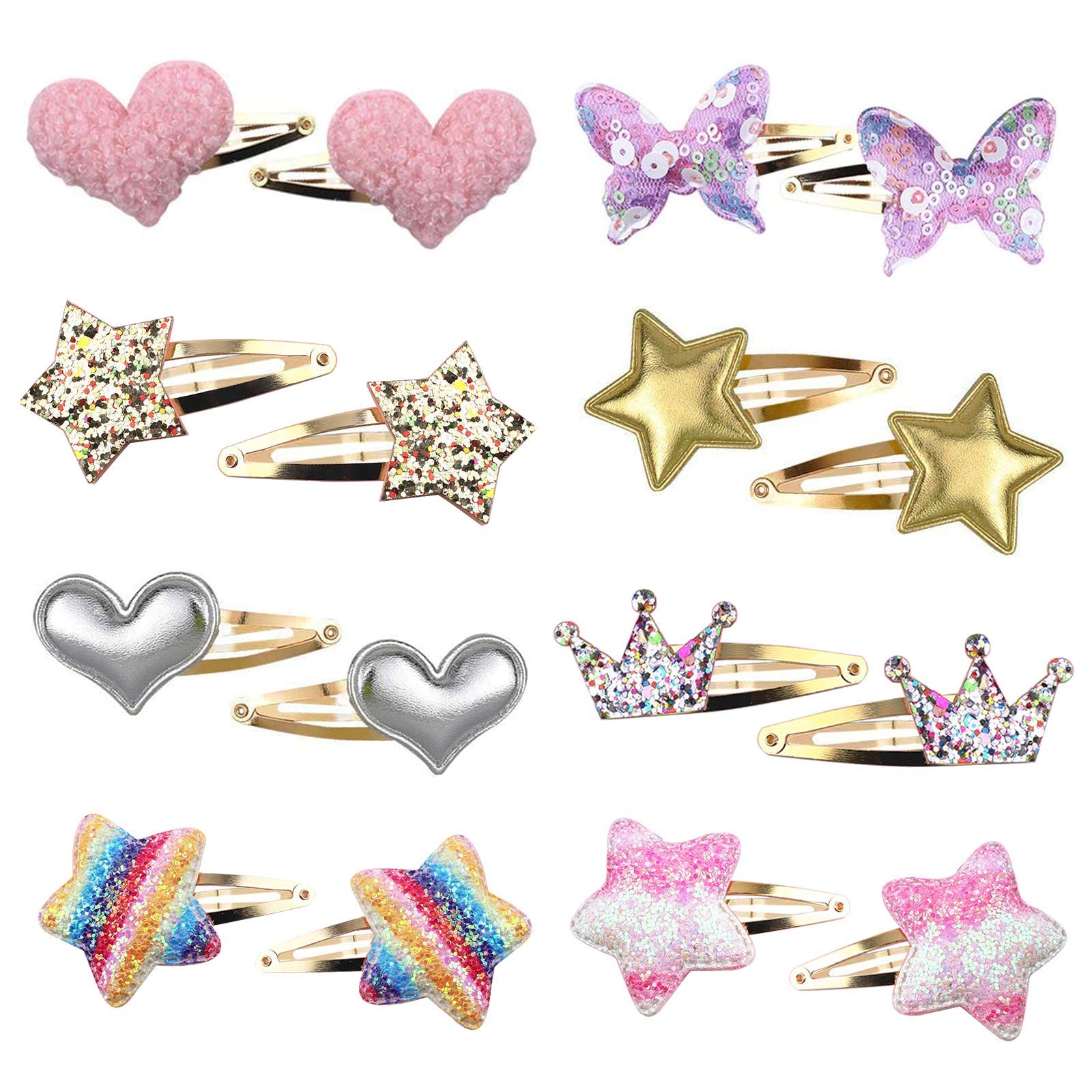 Gingbiss butterfly metal snap hair clip adds sparkle to daily hairstyles.