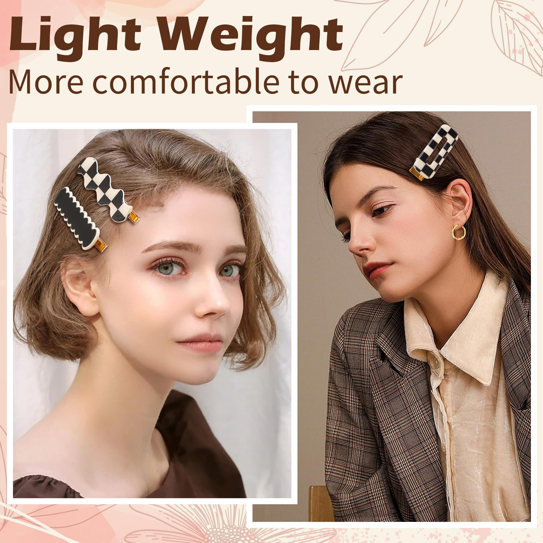 Gingbiss geometric pattern clip for a modern minimalist touch.