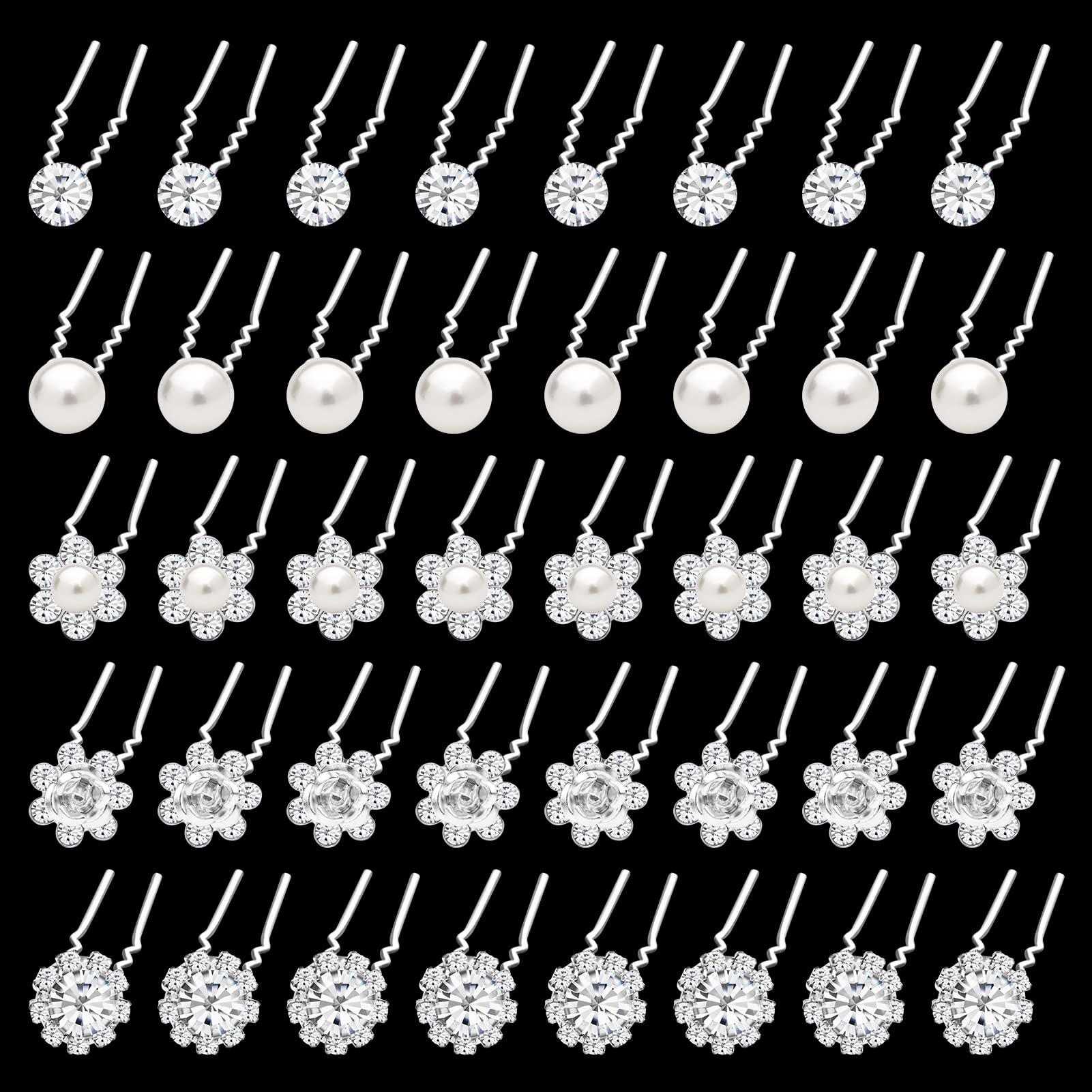 Gingbiss hair pin with single diamond rhinestones adds sparkle to bridesmaids updos