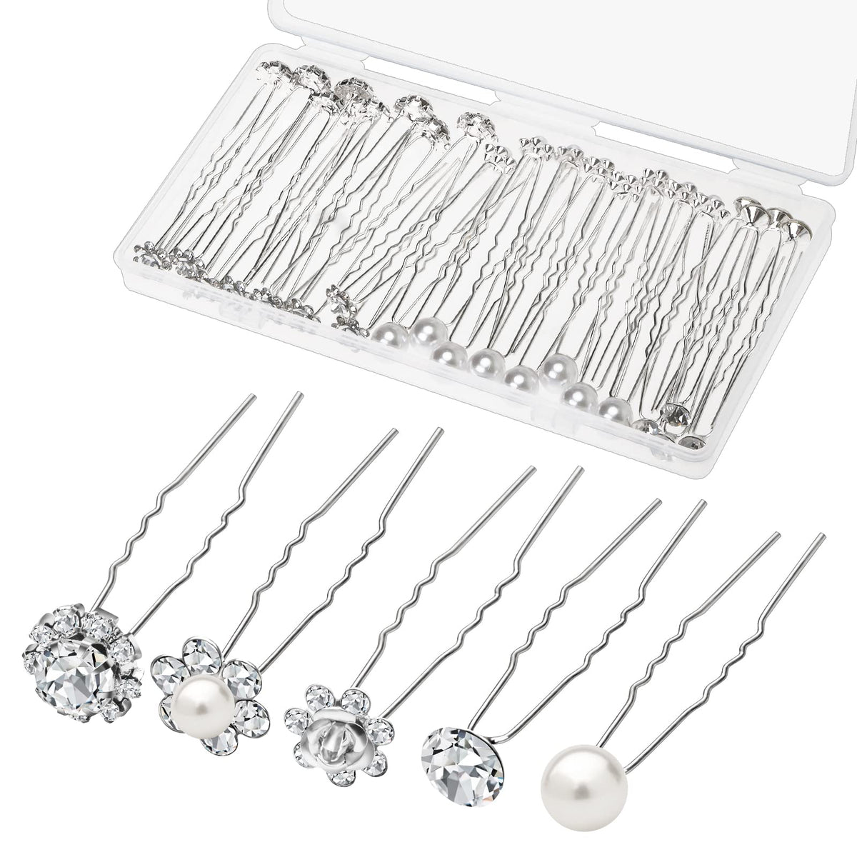 Gingbiss wedding pearl hair pin with a single pearl design for elegant bridal styling