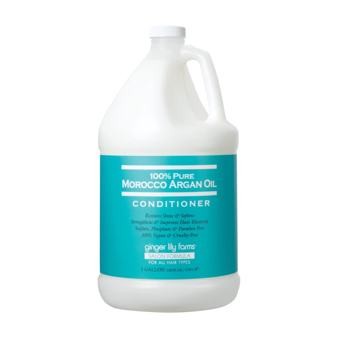 Ginger Lily Farms argan oil conditioner bottle for radiant, manageable hair.