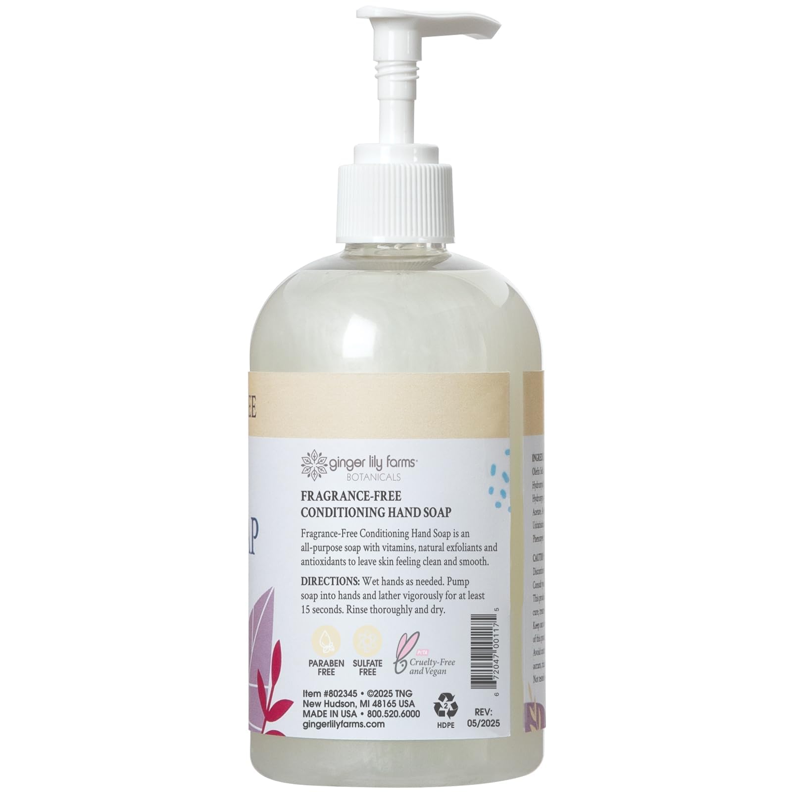 Ginger Lily Farms Botanicals with aloe vera extract nourishes while cleansing.