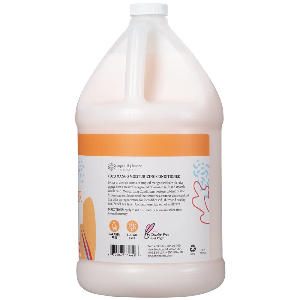 Ginger Lily Farms Botanicals Coco Mango fragrance closeup shows tropical scent.