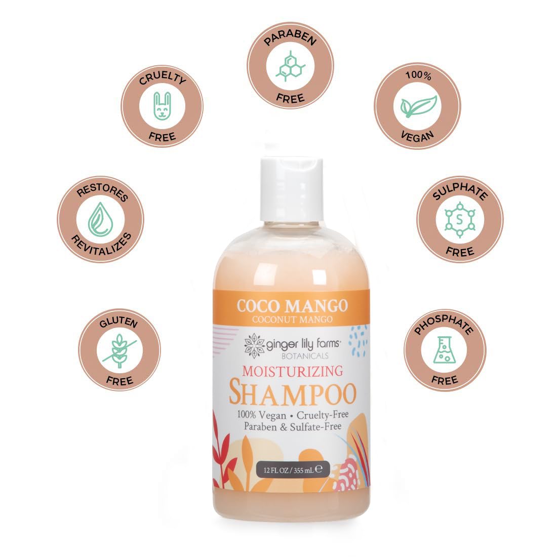 Ginger Lily Farms Coco Mango scent drops evoke tropical mood during routine.