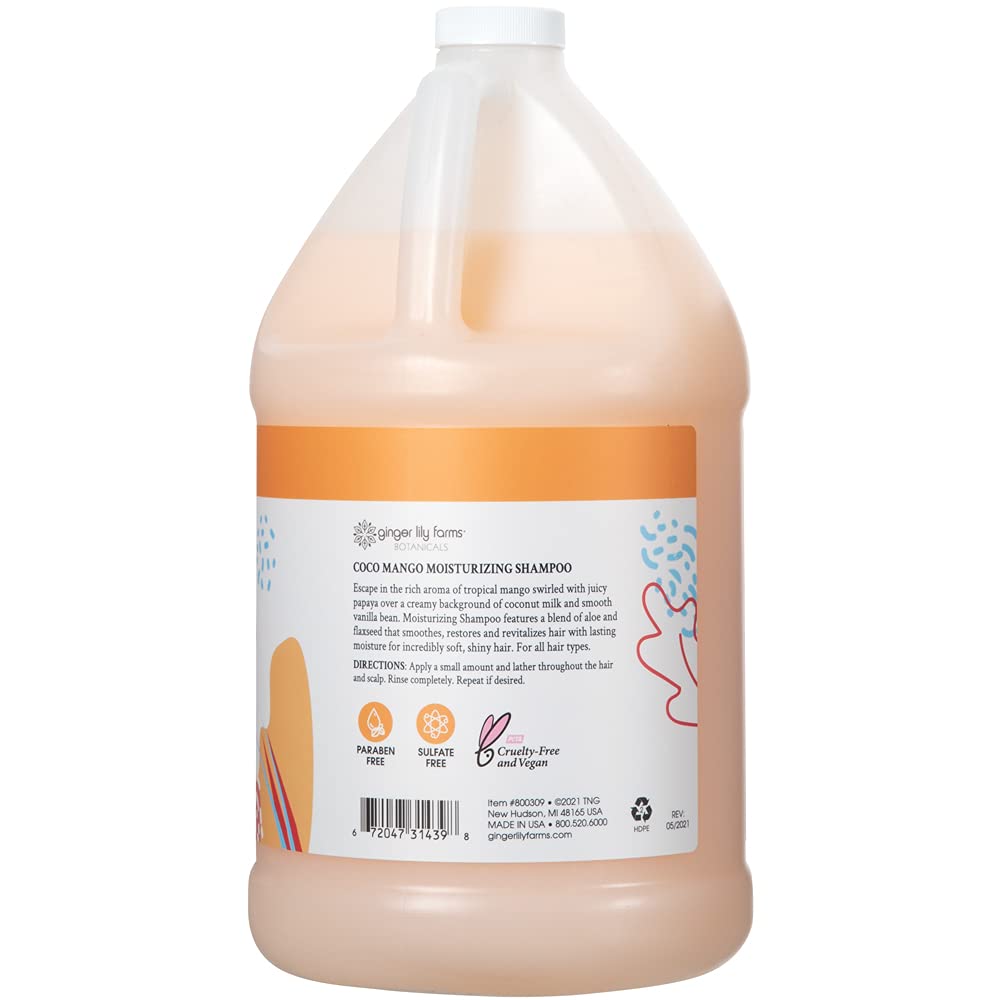 Ginger Lily Farms Botanicals Coco Mango shampoo pour for easy refilling and dispensing