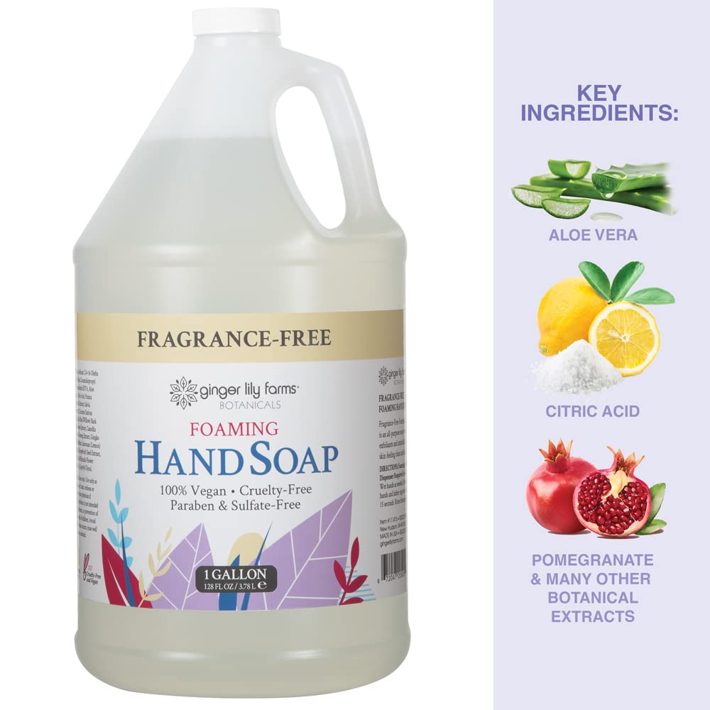 Ginger Lily Farms Botanicals fragrance-free label indicating unscented formula