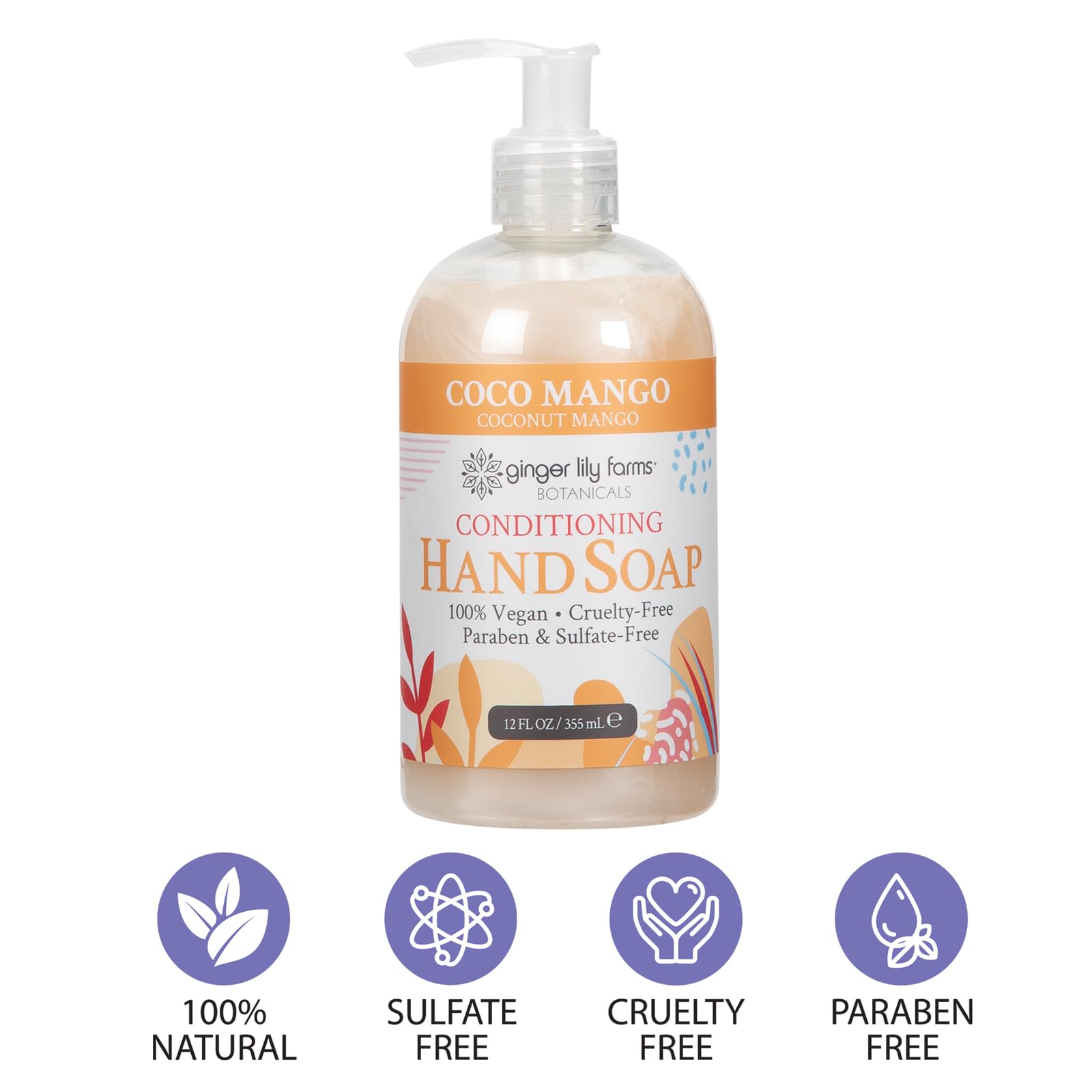 Ginger Lily Farms Botanicals Coco Mango cruelty-free logo on packaging.