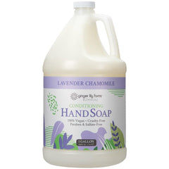 Ginger Lily Farms Botanicals hand soap refill bottle with lavender chamomile scent for gentle cleansing.