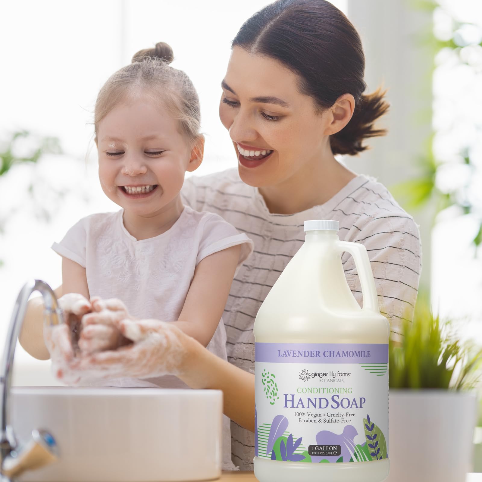 Ginger Lily Farms Botanicals at-home refill maintains clean dispensers and freshness.