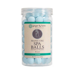 Ginger Lily Farms Botanicals Manicure Spa Ball Ocean dissolves in water for soothing prep.