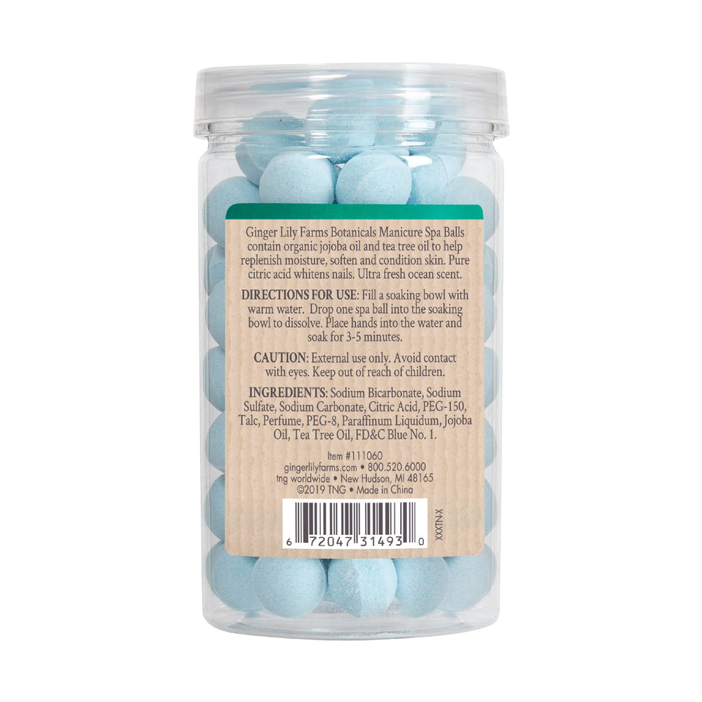 Ginger Lily Farms Botanicals Manicure Spa Ball Ocean water soak softens skin after use.