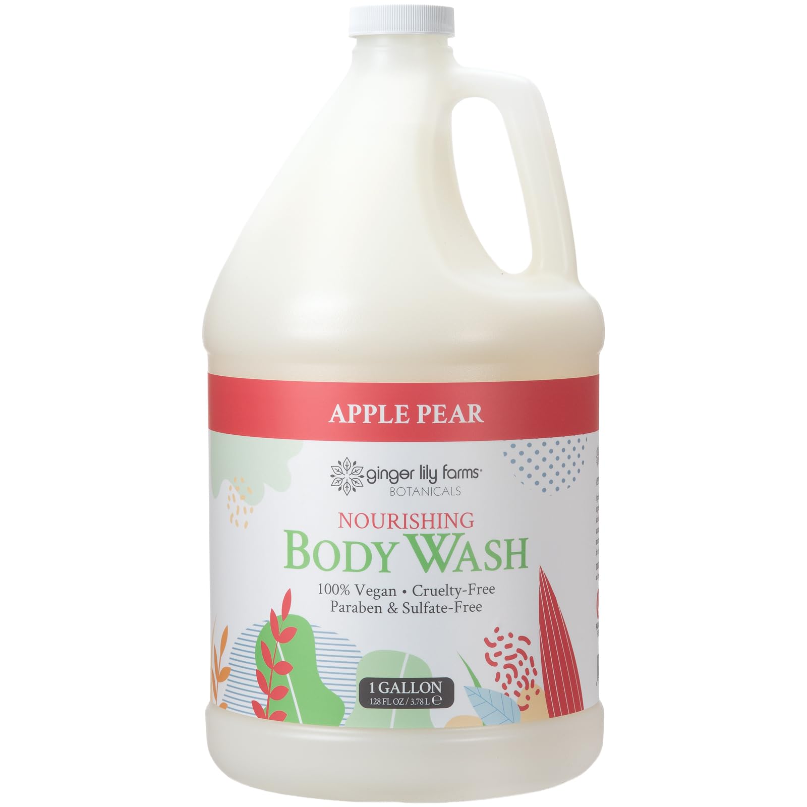 Ginger Lily Farms Botanicals Nourishing Body Wash bottle with Apple Pear scent for daily cleansing