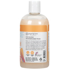 Ginger Lily Farms Nourishing Body Wash pour action emphasizes creamy lather and easy rinse