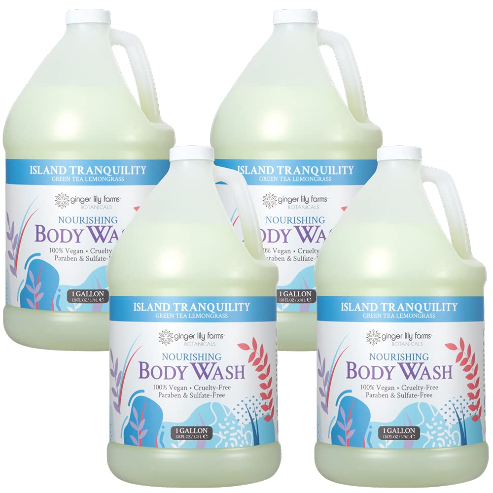 Ginger Lily Farms Botanicals Nourishing Body Wash Island Tranquility bottle for refreshing cleanse.