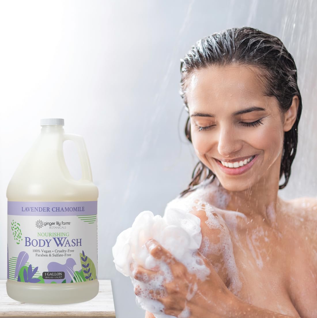 Ginger Lily Farms Botanicals refill gallon for eco-friendly packaging