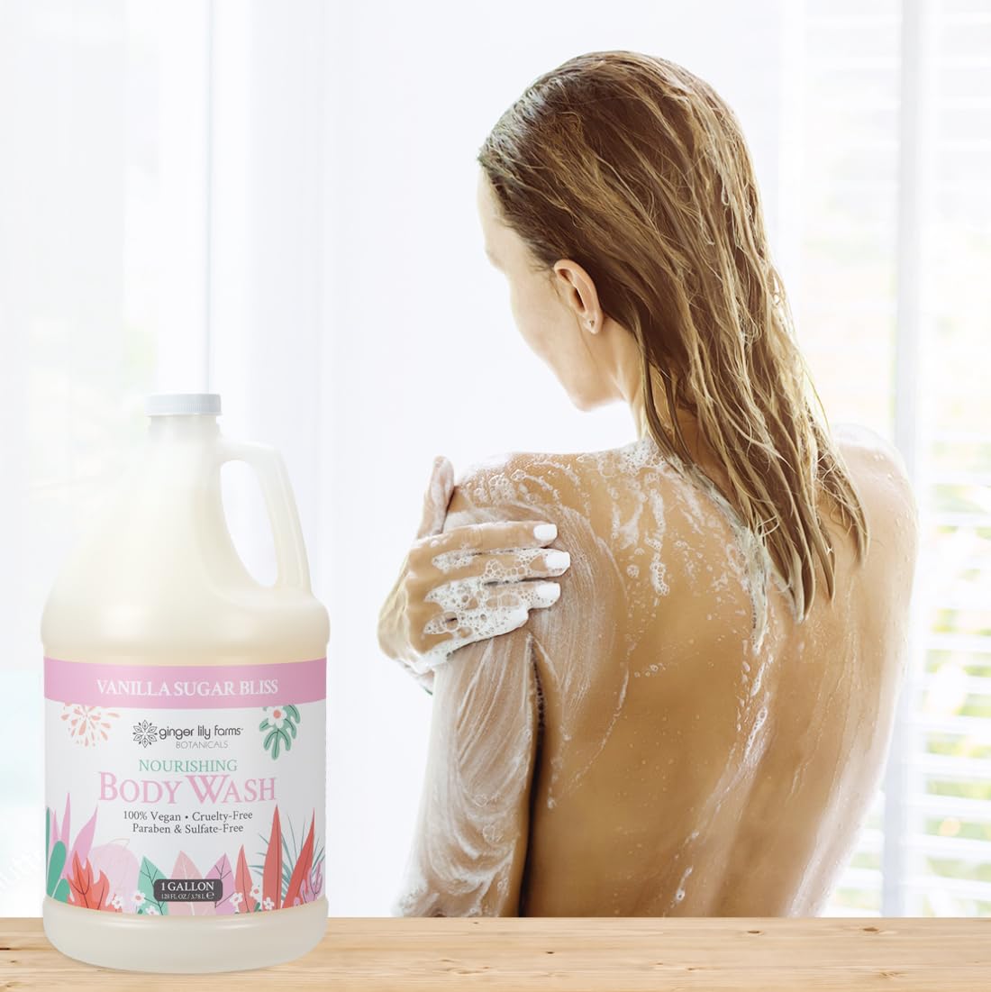 Ginger Lily Farms Botanicals spa-like home shower with toxin-free formula.