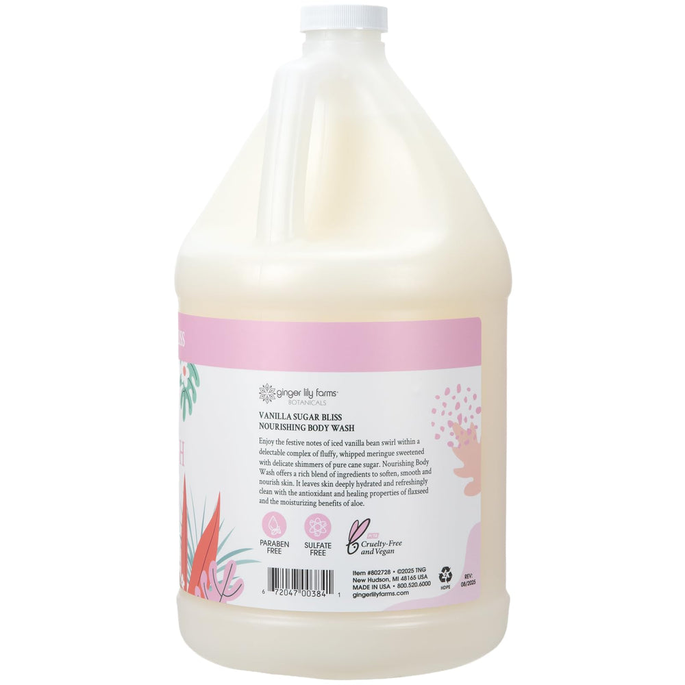 Ginger Lily Farms Botanicals Vanilla Sugar Bliss rich lather cleanses effectively and gently.