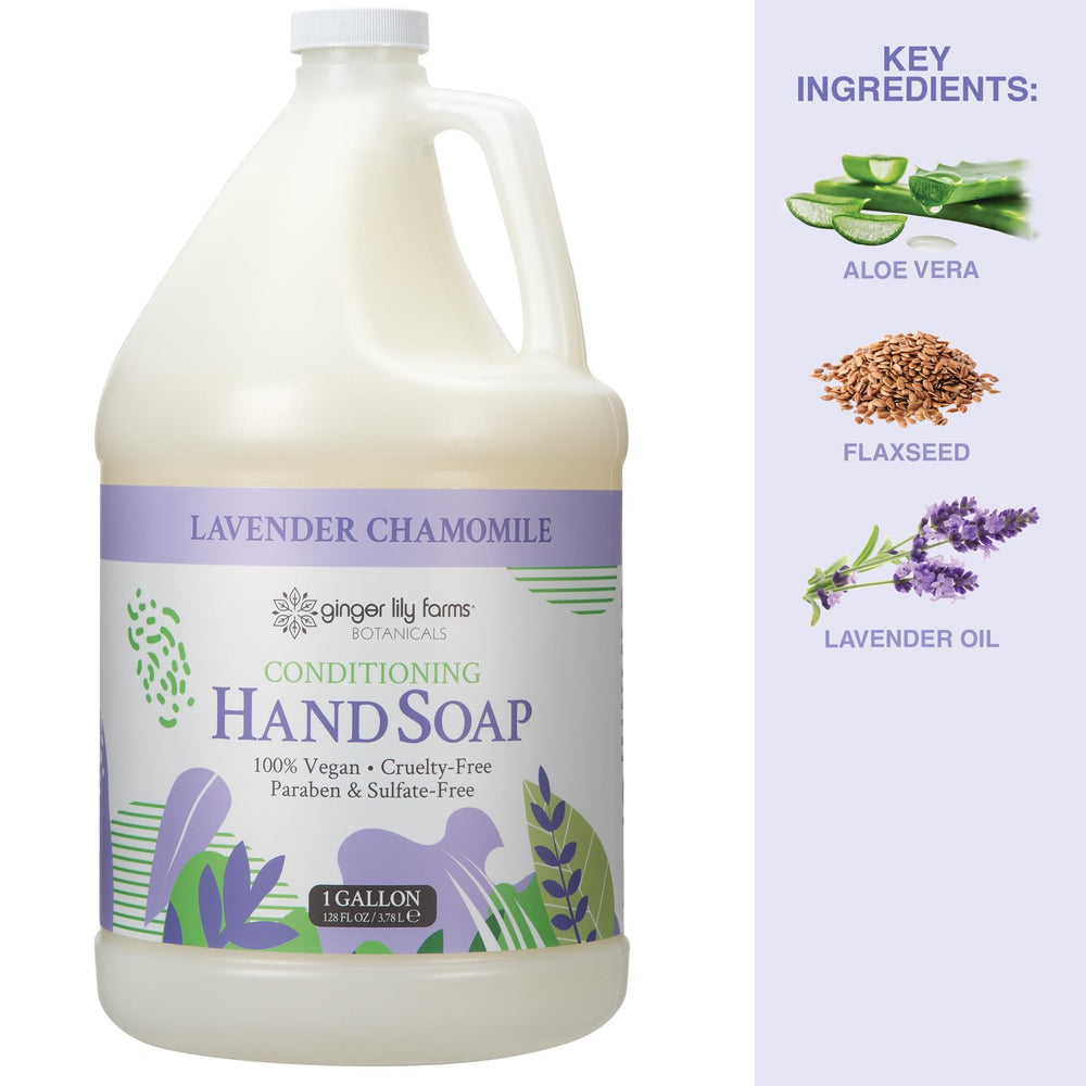 Ginger Lily Farms Botanicals refill gallon ideal for gyms, hotels, and spas.