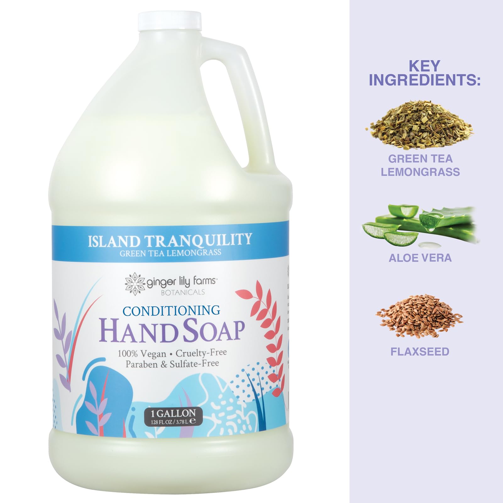 Ginger Lily Farms refill gallon size suited for gyms, hotels, and spas