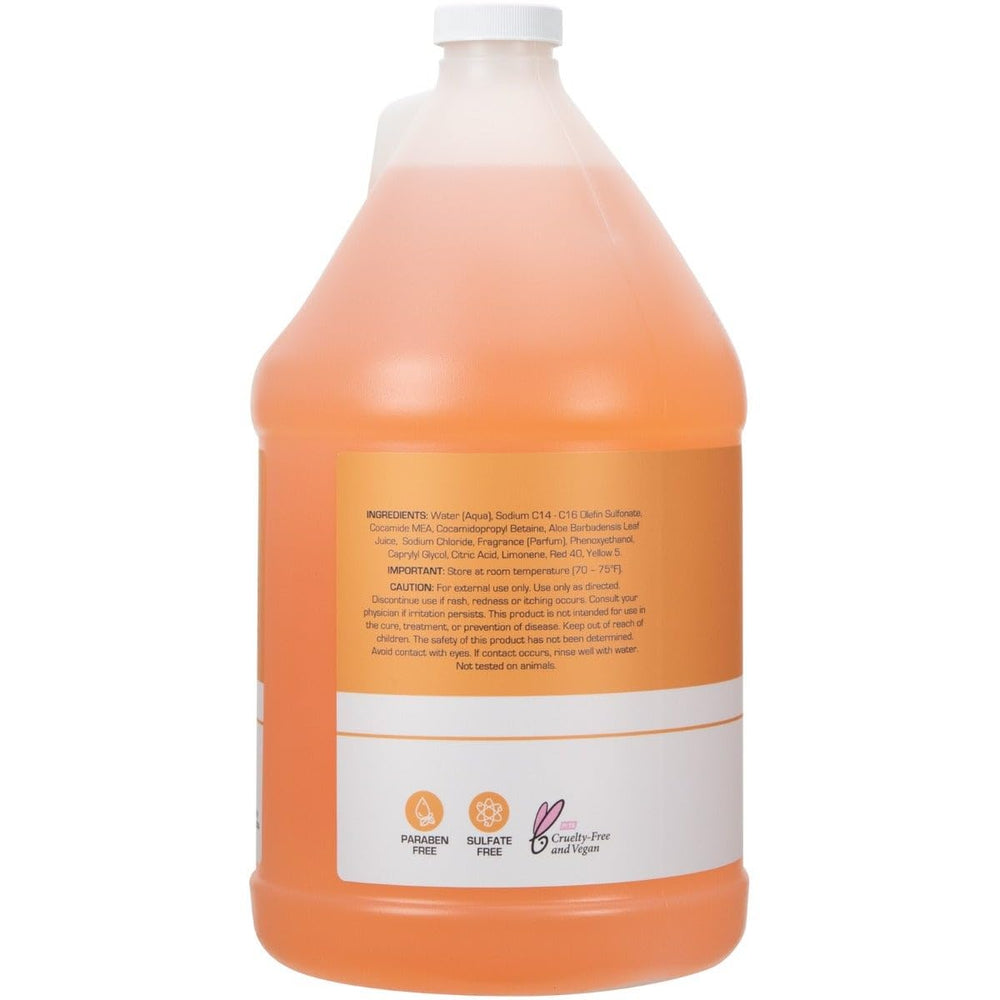 Ginger Lily Farms citrus scented hand soap being dispensed in a pump bottle