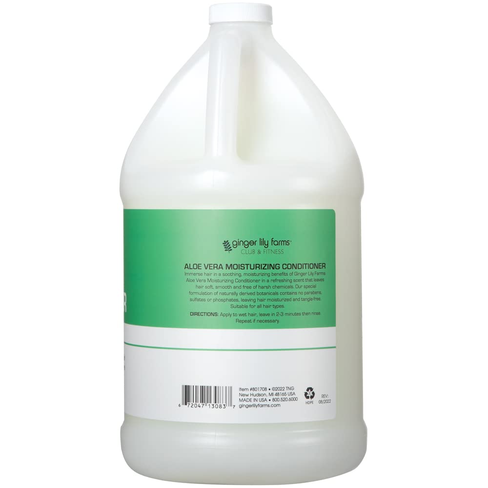 Pour spout on Ginger Lily Farms Club & Fitness conditioner bottle enables easy daily use for dry hair