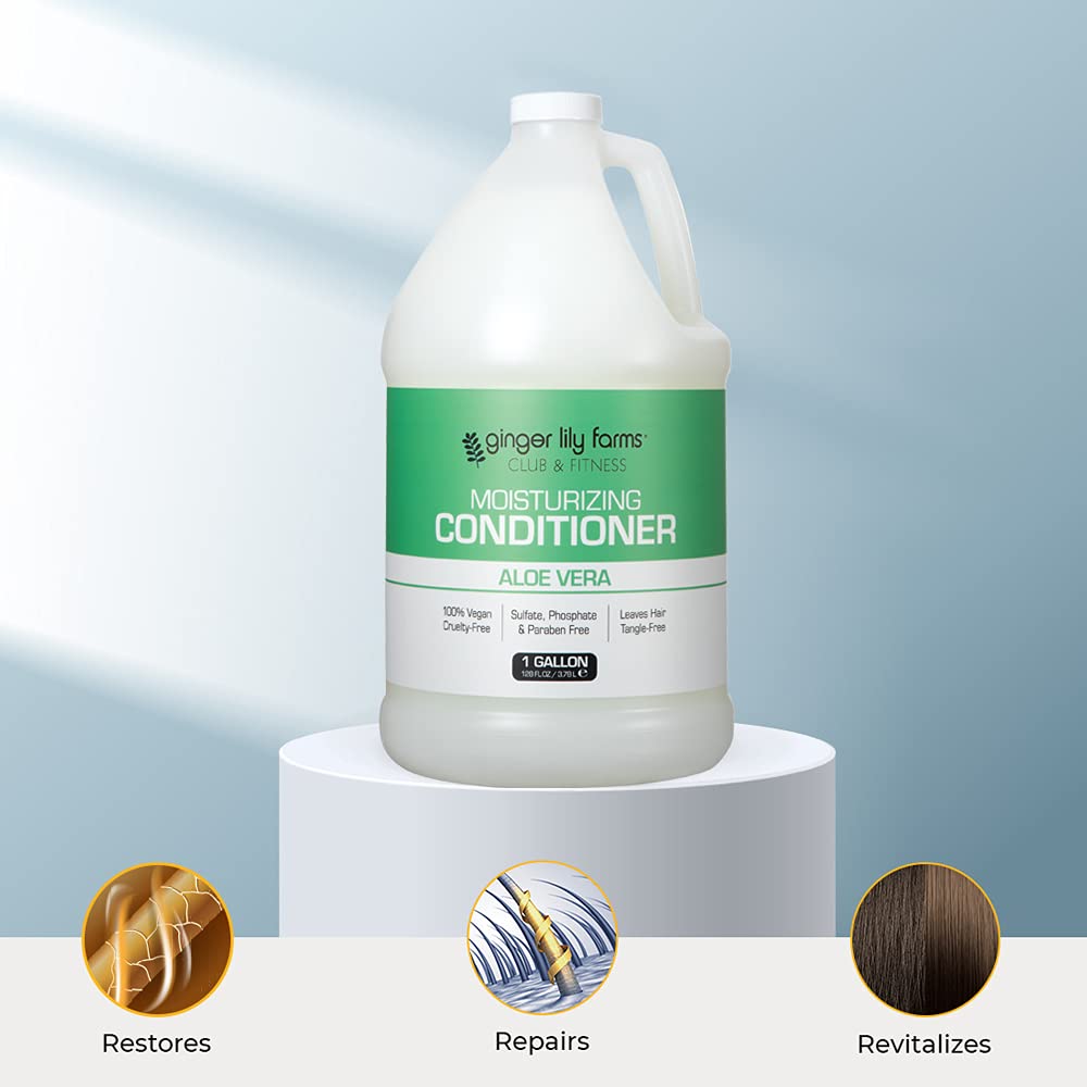 In-shower use with Ginger Lily Farms conditioner nourishes dry strands