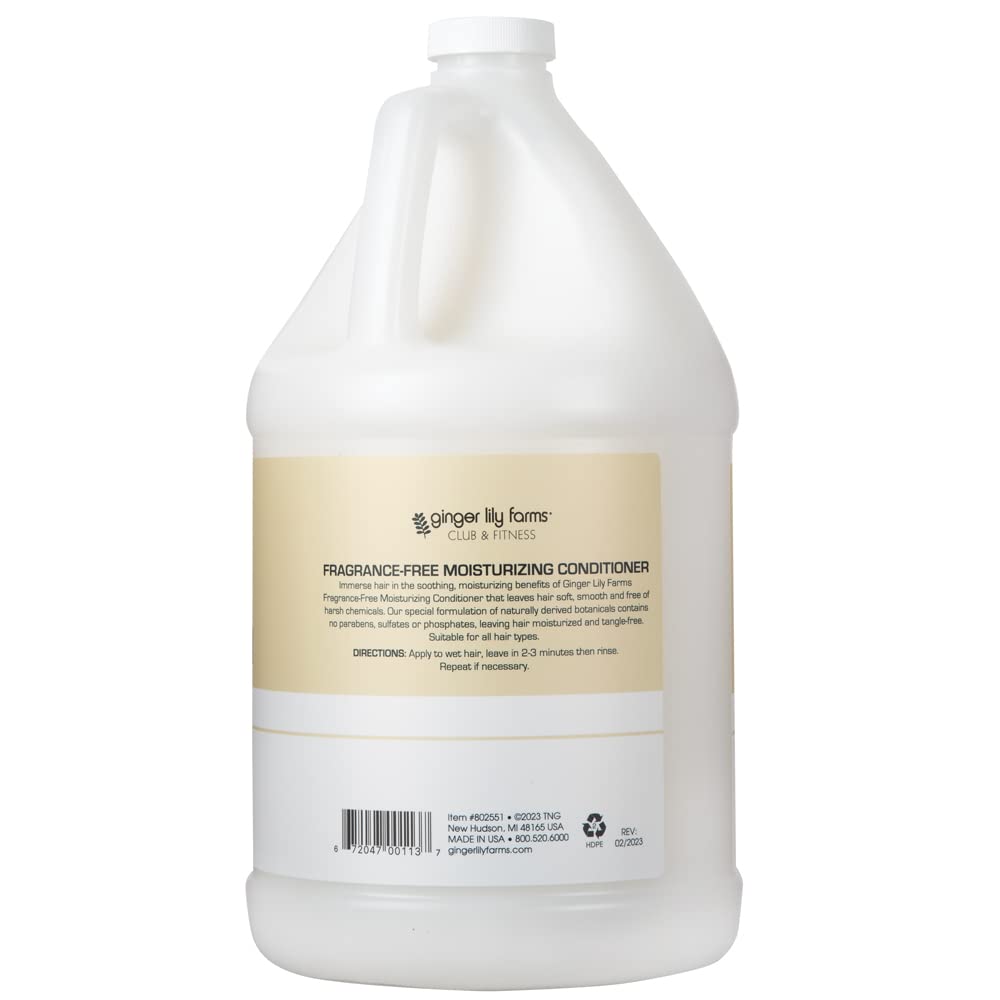 Ginger Lily Farms fragrance-free conditioner being poured for sensitive skin
