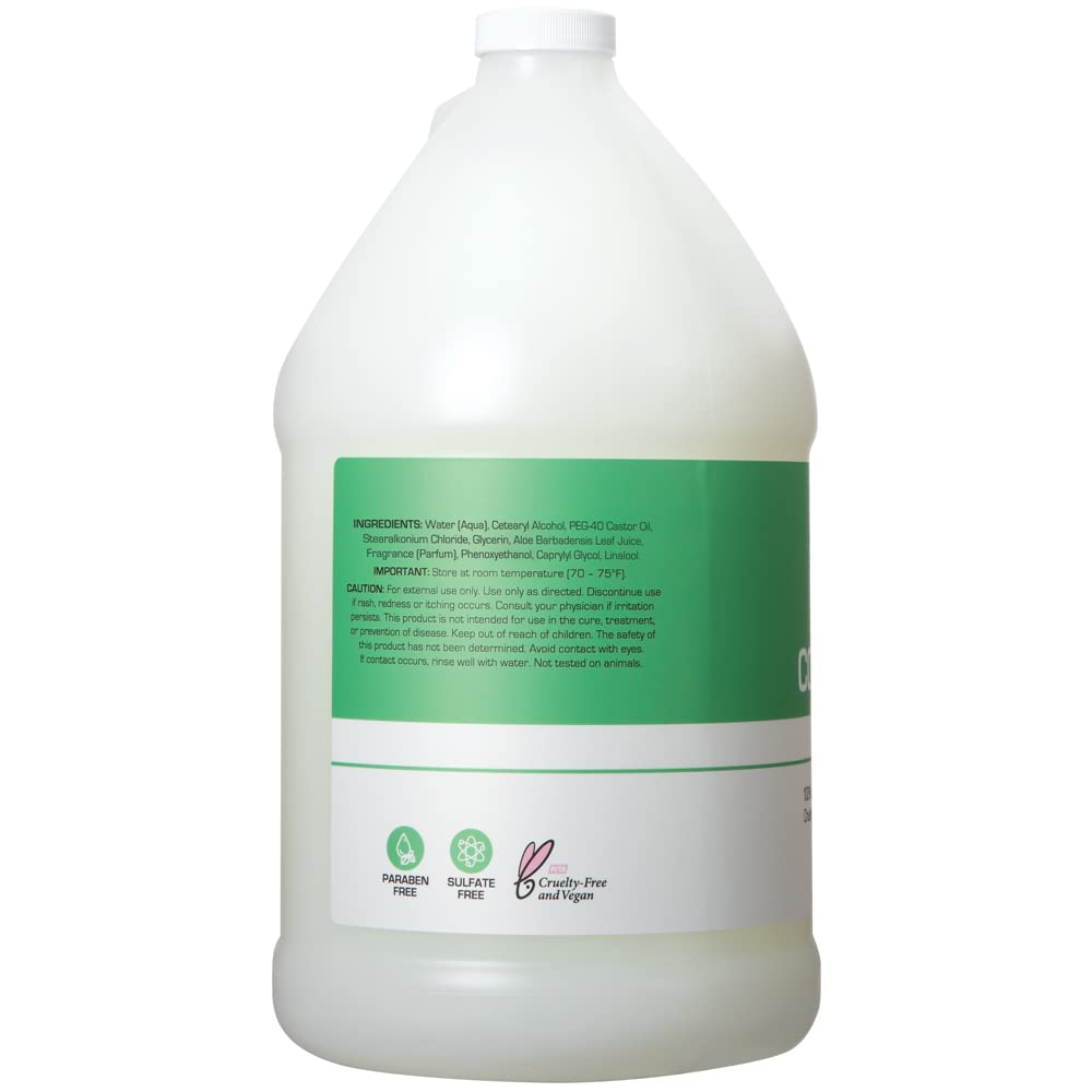 Close-up of cream texture in Ginger Lily Farms conditioner highlights weightless hydration