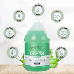 Ginger Lily Farms shampoo creamy lather illustrates luxurious cleansing