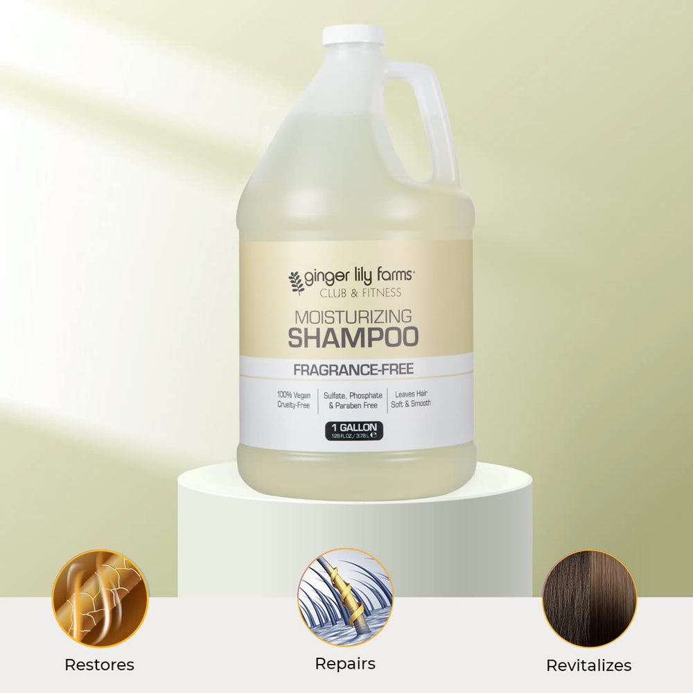 Ginger Lily Farms Club & Fitness botanicals graphic highlights naturally derived ingredients for moisture.