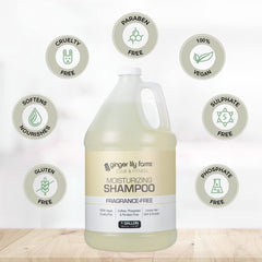 Ginger Lily Farms Club & Fitness vegan cruelty-free label signals ethical, toxin-free hair care.