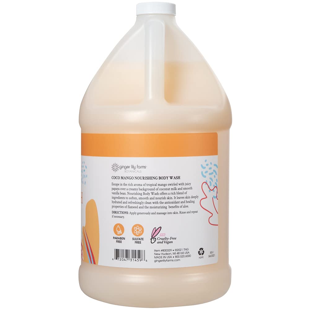 Ginger Lily Farms Coco Mango lather closeup shows creamy texture and hydration