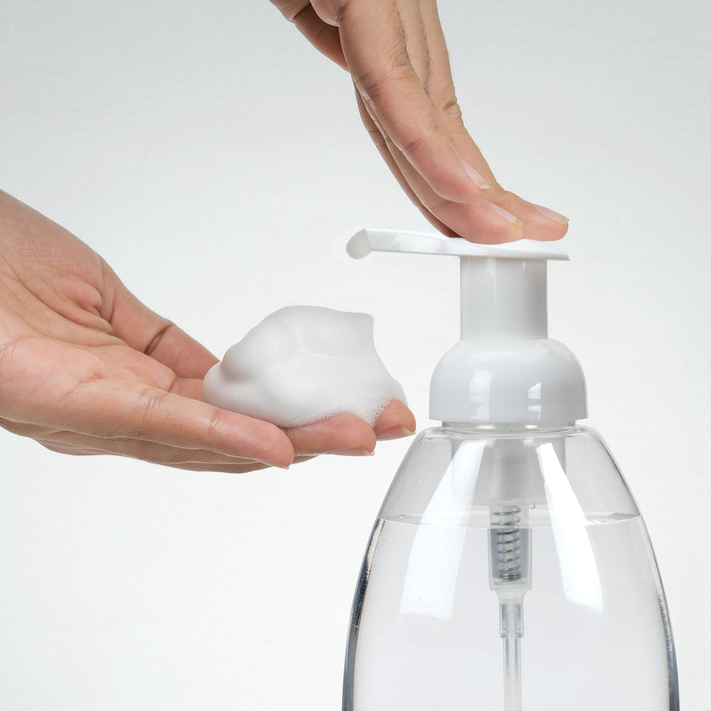 Ginger Lily Farms clear bottle design lets you see soap levels at a glance.