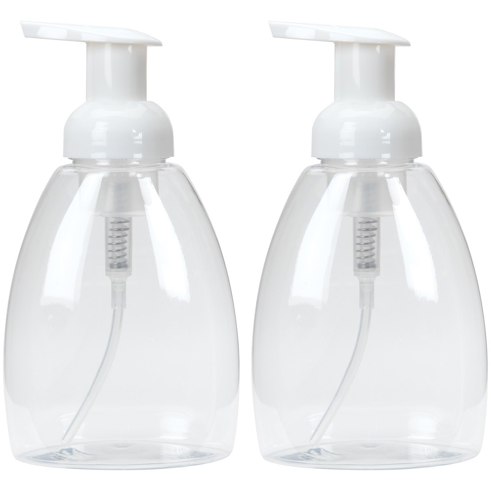 Ginger Lily Farms foaming soap dispenser with clear bottle and white pump for easy monitoring.