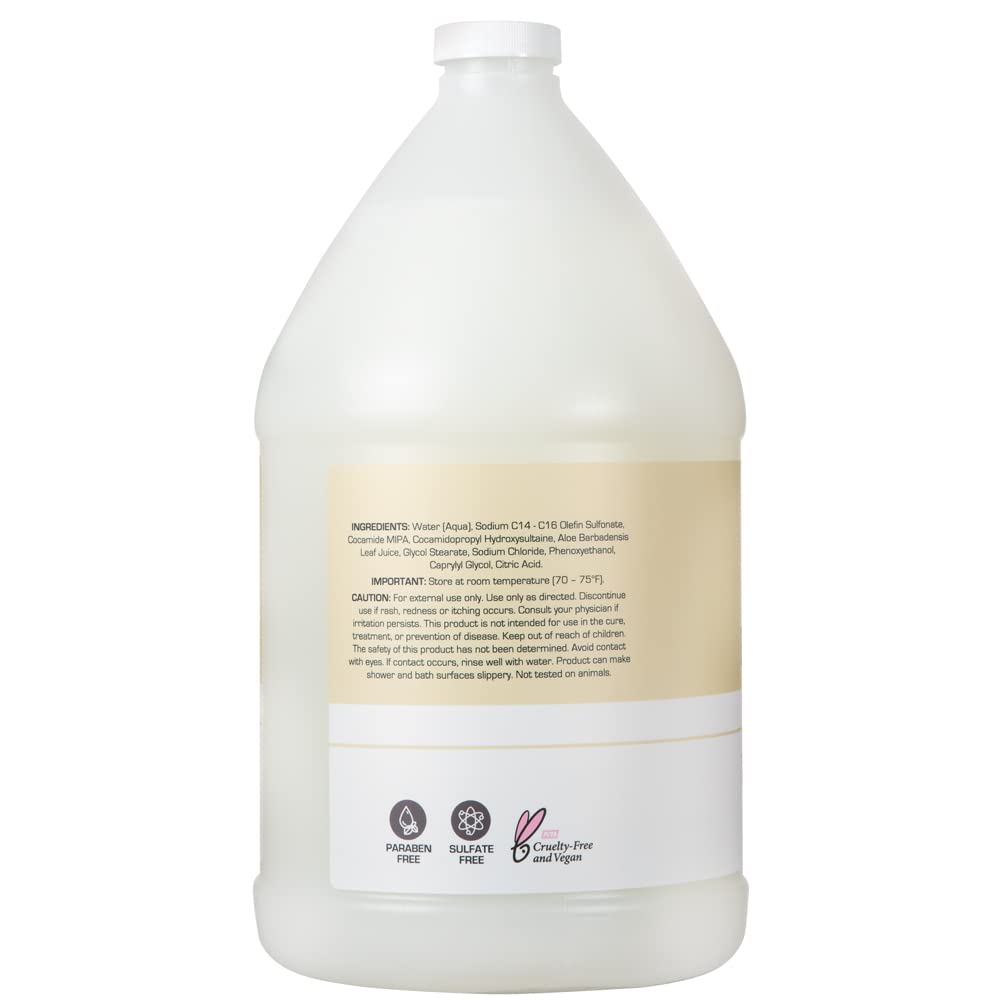 Ginger Lily Farms fragrance-free body wash foam close-up with creamy lather