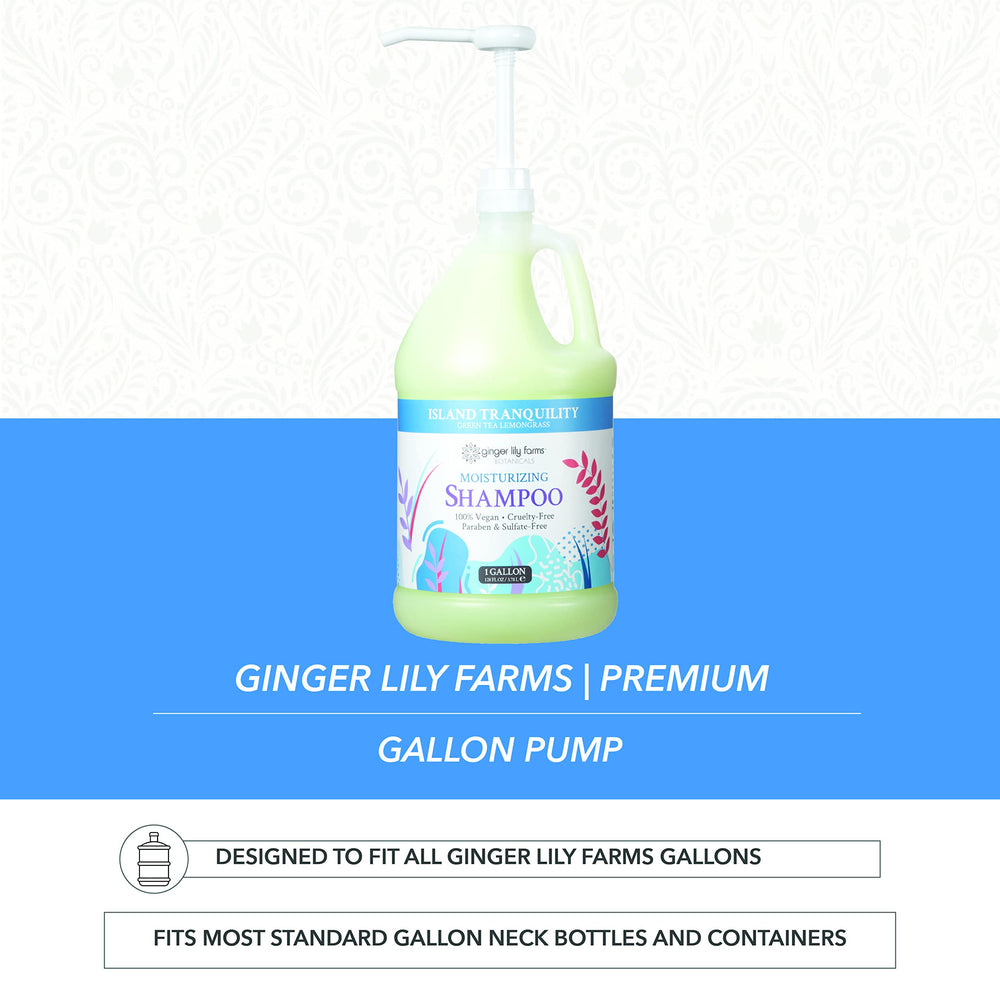 Fits standard neck bottles, including Ginger Lily Farms gallons, for easy substitution.