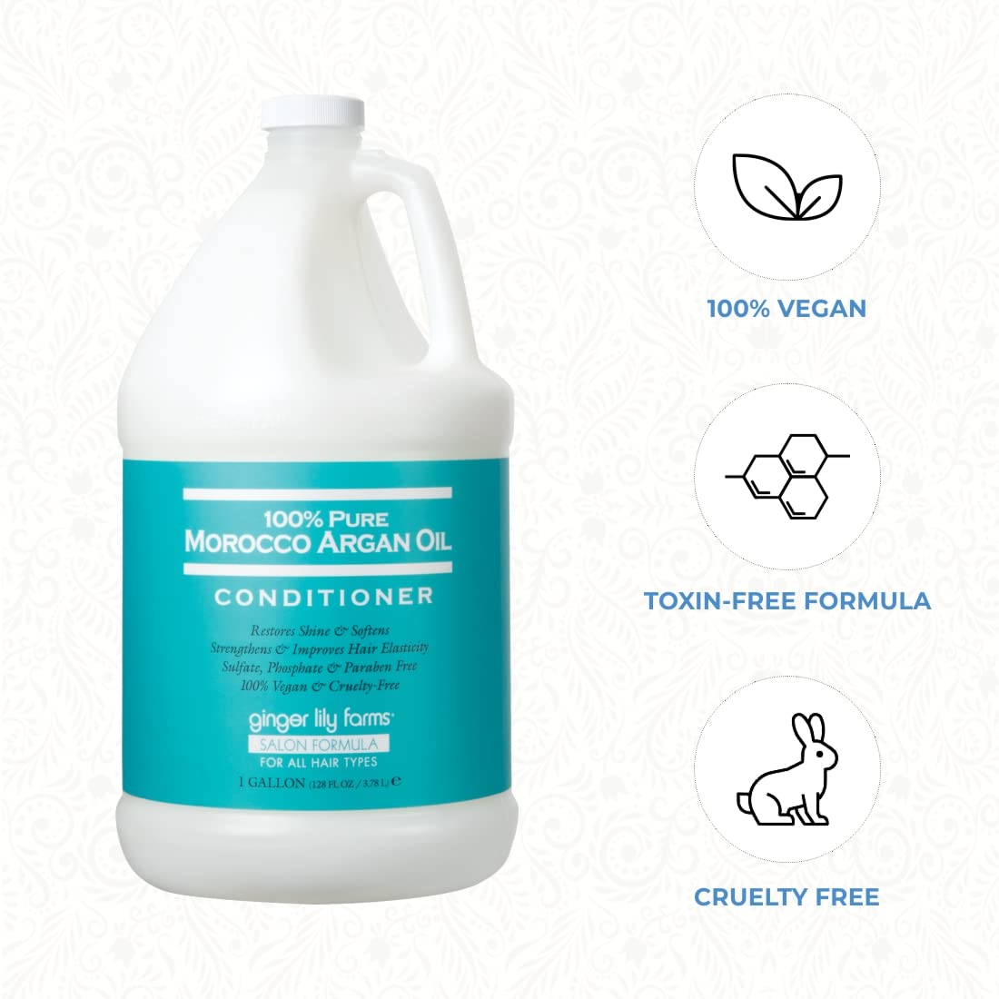 Gallon refill packaging for Ginger Lily Farms conditioner.
