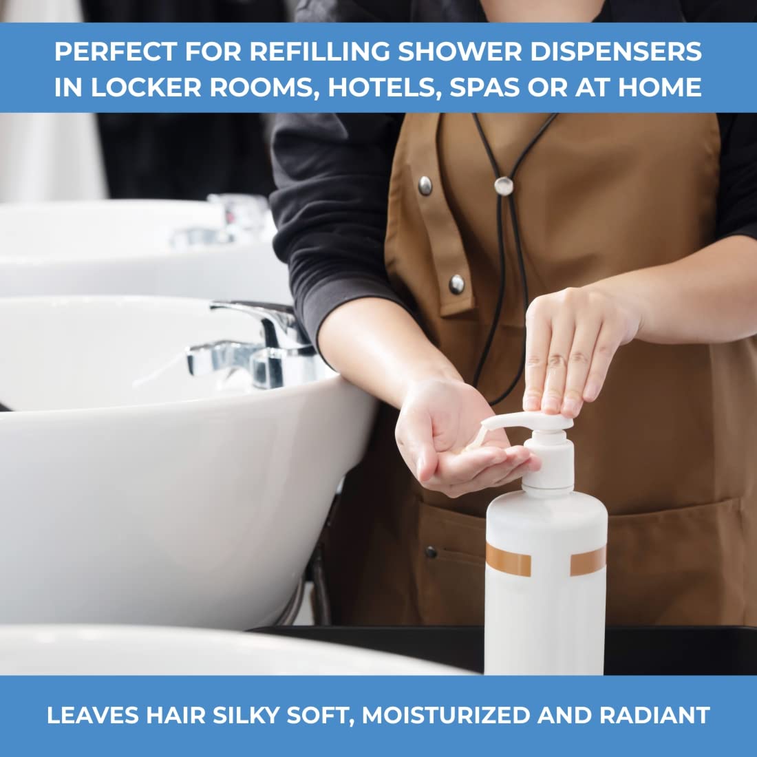 Hair treated with Ginger Lily Farms conditioner for silky smoothness.