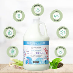 Label of Ginger Lily Farms Island Tranquility conditioner emphasizing clean ingredients.