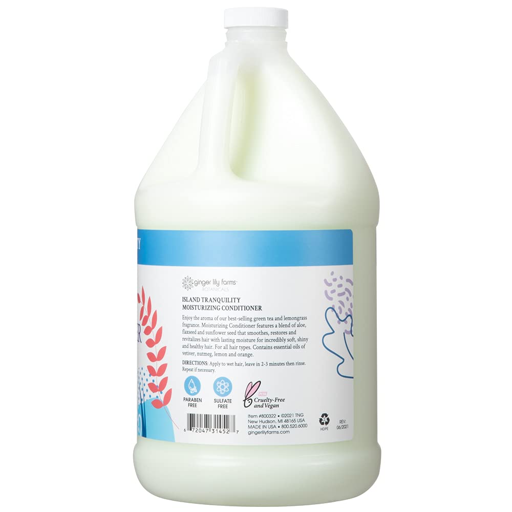 Ginger Lily Farms Island Tranquility conditioner pour highlights smoothness.
