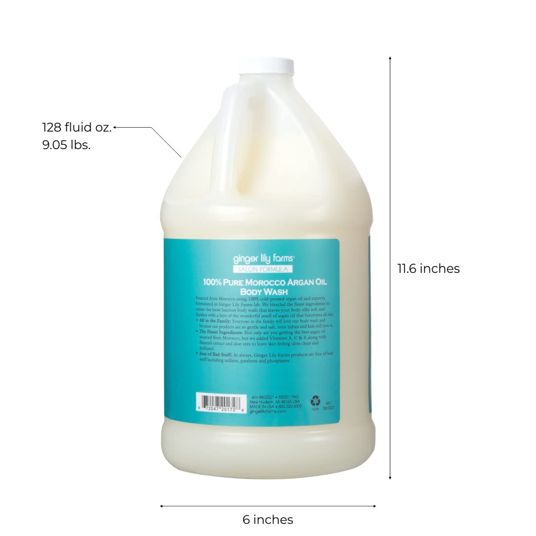Ginger Lily Farms salon formula bottle pouring rich lather for a luxurious cleanse